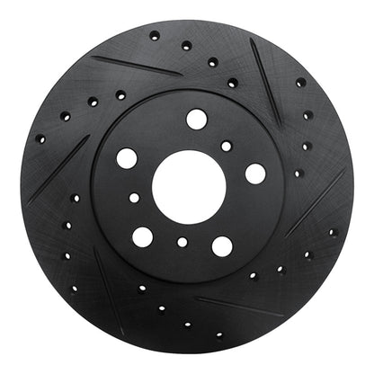 R1 Concepts R1 90-91 Toyota Celica Front Right Drilled & Slotted Black Brake Rotor