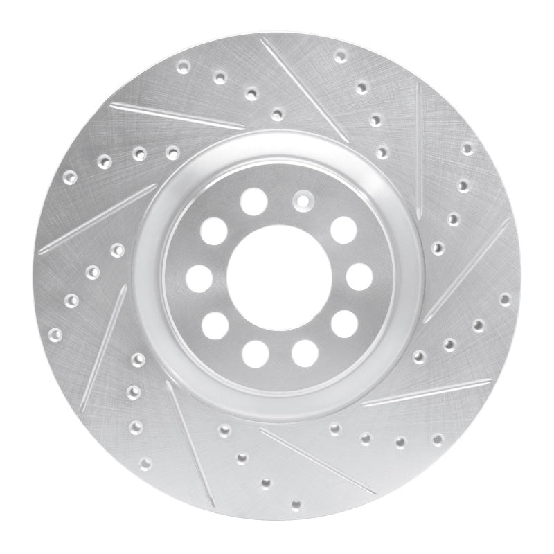 R1 Concepts R1 00-06 Audi TT Front Right Drilled & Slotted Silver Brake Rotor