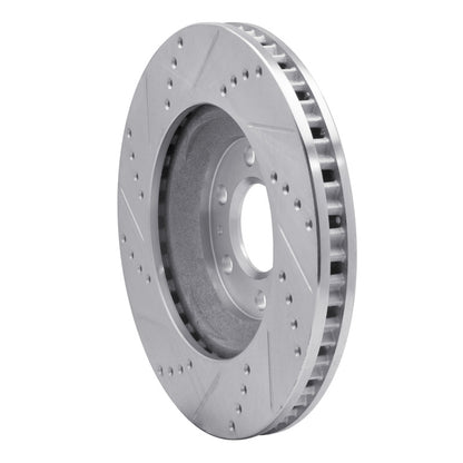 R1 Concepts R1 04-09 Cadillac SRX Front Right Drilled & Slotted Silver Brake Rotor