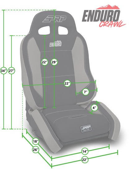 PRP Seats PRP 03-06 Jeep Wrangler TJ Enduro Elite Suspension Seat Crawl Edition - Black (Pair)