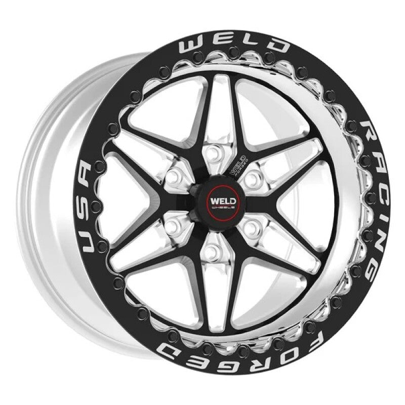 Weld RT-S S81 15x10.33 / 5x4.5in BP / 7.5in BS (Med Pad) Black Wheel - Black Single Beadlock MT