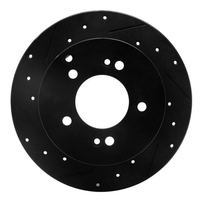 R1 Concepts R1 07-12 Kia Rondo (USA) Rear Left Drilled & Slotted Black Brake Rotor