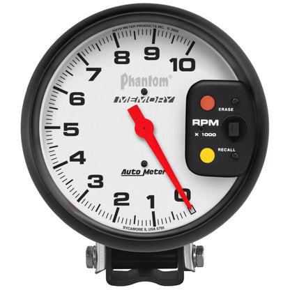 Autometer Phantom 5 inch 10,000RPM Tachometer w/ Memory