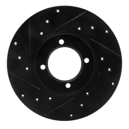 R1 Concepts R1 76-81 Toyota Celica Front Left Drilled & Slotted Black Brake Rotor