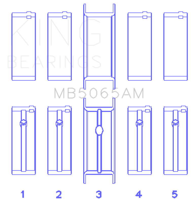 King Engine Bearings Chrysler/Mitsubishi 122ci 2.0L (Size 0.25) Main Bearing Set
