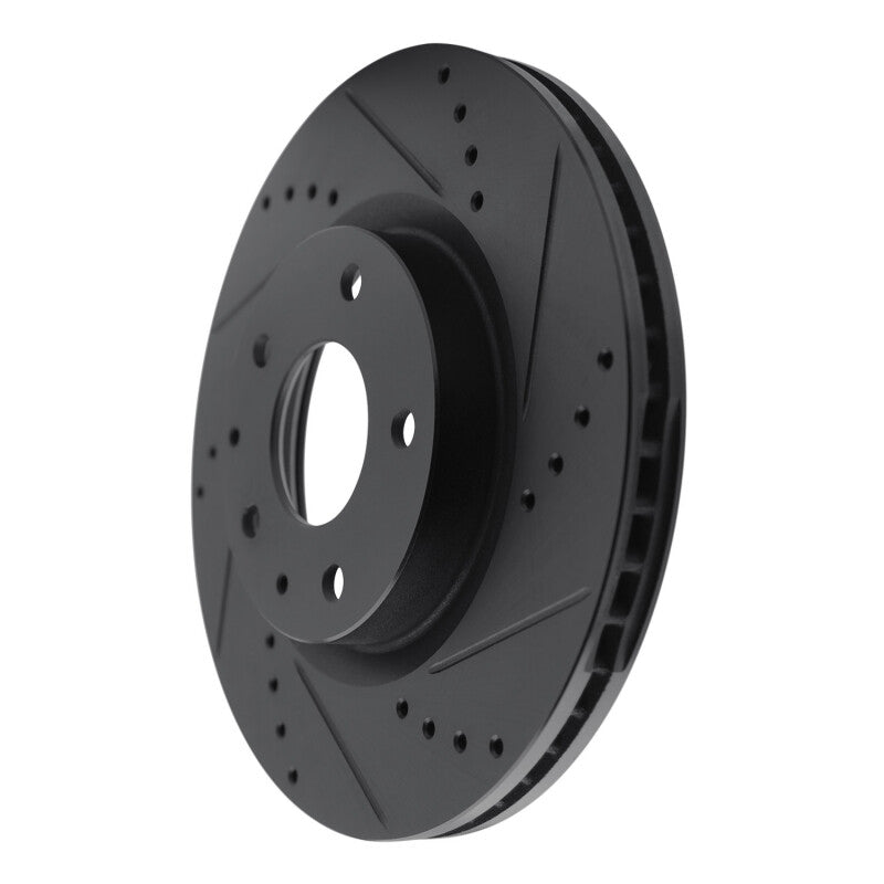 R1 Concepts R1 19-25 Mazda CX-30 Front Right Drilled & Slotted Black Brake Rotor