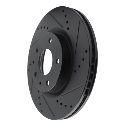 R1 Concepts R1 19-25 Mazda CX-30 Front Right Drilled & Slotted Black Brake Rotor