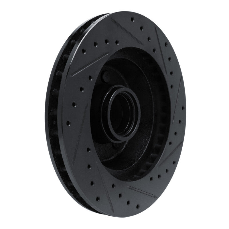 R1 Concepts R1 74-84 Chrysler Imperial Front Left Drilled & Slotted Black Brake Rotor