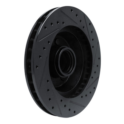R1 Concepts R1 74-84 Chrysler Imperial Front Left Drilled & Slotted Black Brake Rotor