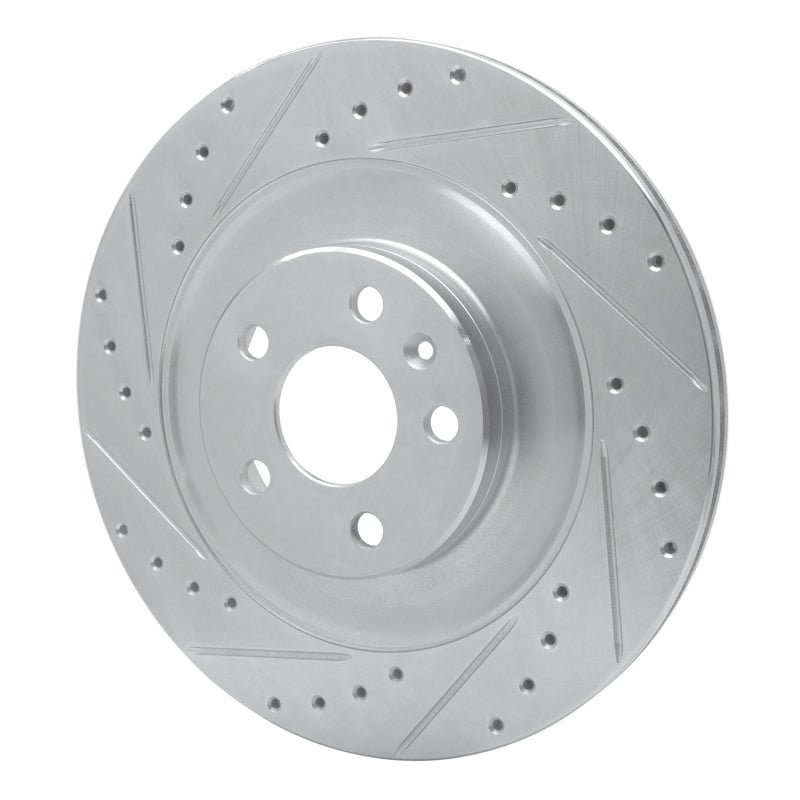 R1 Concepts R1 16-26 Polestar Polestar 2 Rear Left Drilled & Slotted Silver Brake Rotor