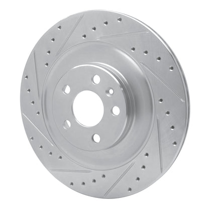 R1 Concepts R1 16-26 Polestar Polestar 2 Rear Left Drilled & Slotted Silver Brake Rotor