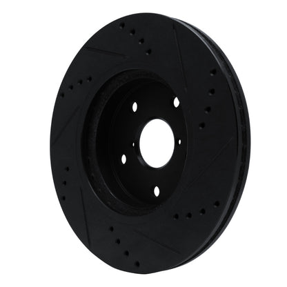 R1 Concepts R1 -24 Subaru Forester Front Left Drilled & Slotted Black Brake Rotor