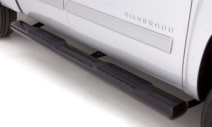 Lund 14-17 Chevy Silverado 1500 Ext. Cab 6in. Oval Straight Black Nerf Bars - Black