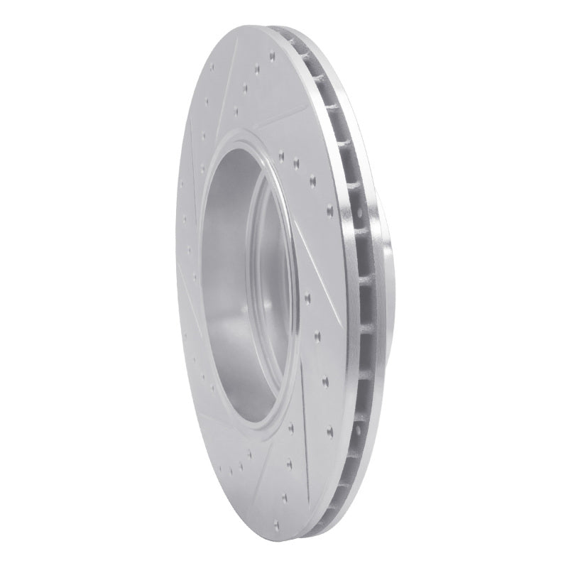 R1 Concepts R1 05-08 BMW 750LI Rear Right Drilled & Slotted Silver Brake Rotor