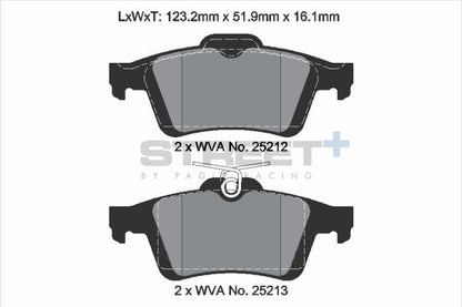 PAGID Racing T8199SP2001 STREET+ Brake Pads