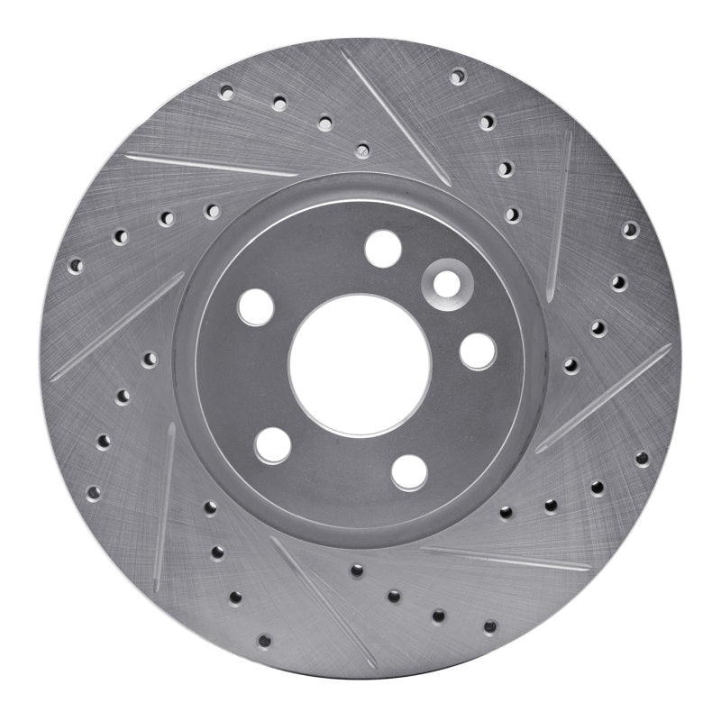 R1 Concepts R1 07-18 Land Rover Range Rover Evoque Front Right Drilled & Slotted Silver Brake Rotor