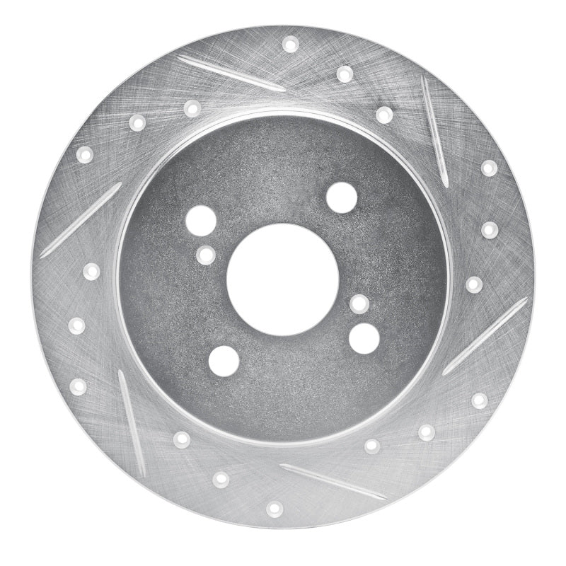 R1 Concepts R1 12-18 Toyota Yaris (USA/Canada) Rear Right Drilled & Slotted Silver Brake Rotor