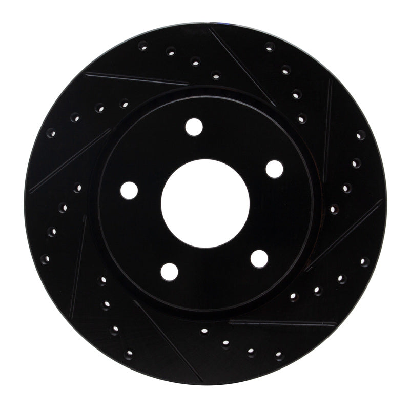 R1 Concepts R1 08-16 Chrysler Town & Country Front Right Drilled & Slotted Black Brake Rotor