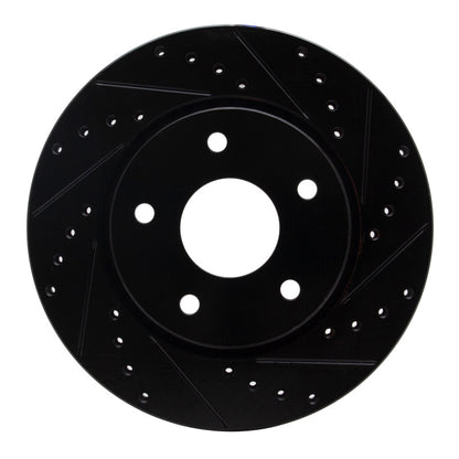 R1 Concepts R1 08-16 Chrysler Town & Country Front Right Drilled & Slotted Black Brake Rotor