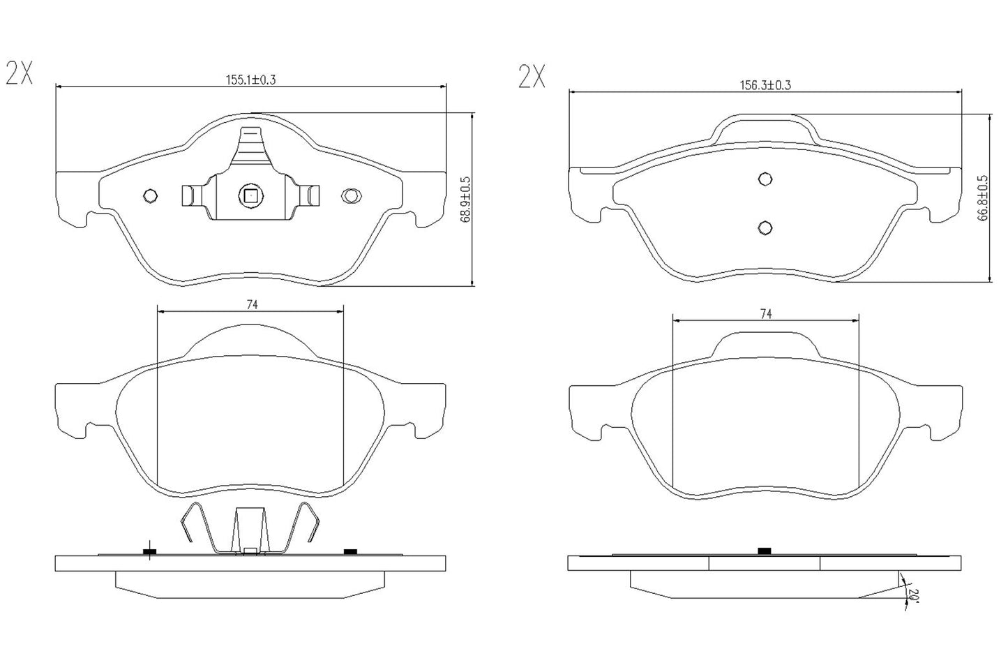BOGAP R8210117 Brake Pad Set, Disc Brake | ML Performance Car Parts