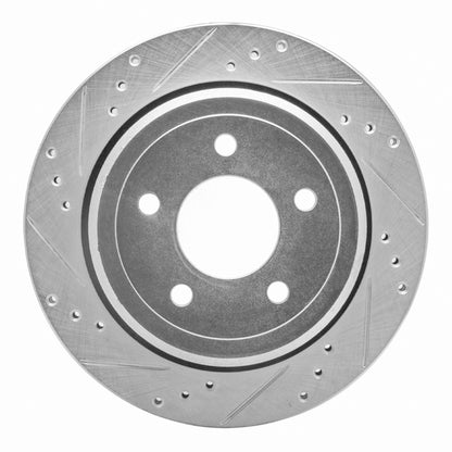 R1 Concepts R1 03-11 Ford Crown Victoria Rear Left Drilled & Slotted Silver Brake Rotor
