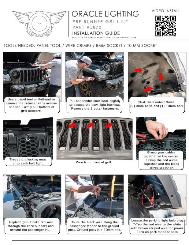 ORACLE Lighting Oracle Pre-Runner Style LED Grille Kit for Jeep Gladiator JT - Blue