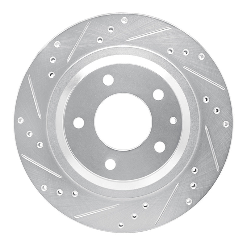 R1 Concepts R1 93-95 Mazda RX-7 Rear Left Drilled & Slotted Silver Brake Rotor
