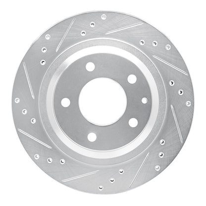 R1 Concepts R1 93-95 Mazda RX-7 Rear Left Drilled & Slotted Silver Brake Rotor