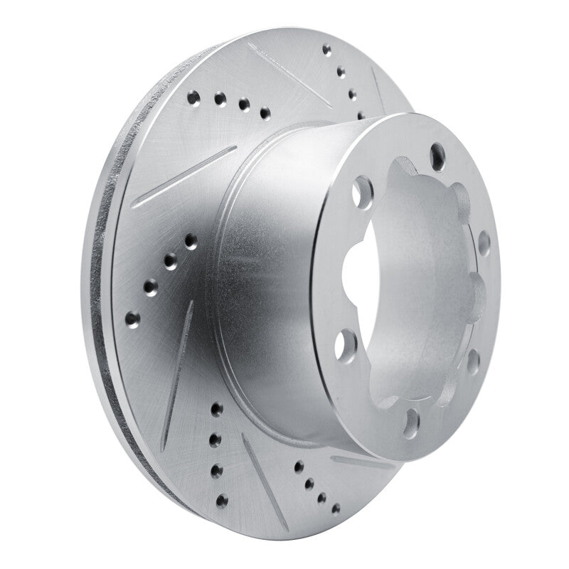 R1 Concepts R1 2006-2025 American Coach Patriot Rear Right Drilled & Slotted Silver Brake Rotor