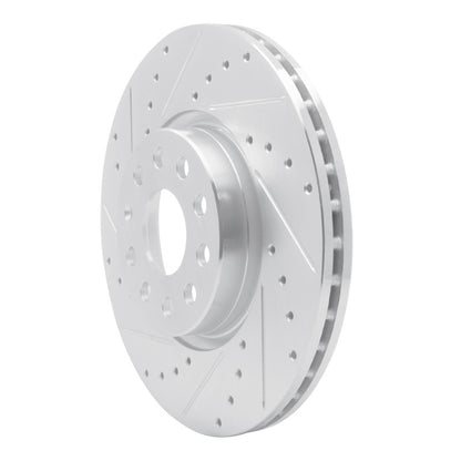 R1 Concepts R1 05-25 Audi Q3 Front Left Drilled & Slotted Silver Brake Rotor