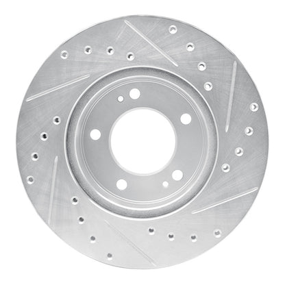 R1 Concepts R1 83-89 Chrysler Conquest Front Left Drilled & Slotted Silver Brake Rotor