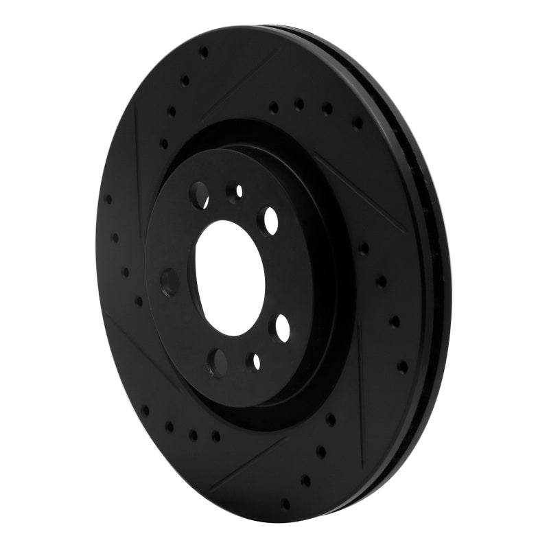 R1 Concepts R1 98-15 Volkswagen Beetle Front Left Drilled & Slotted Black Brake Rotor