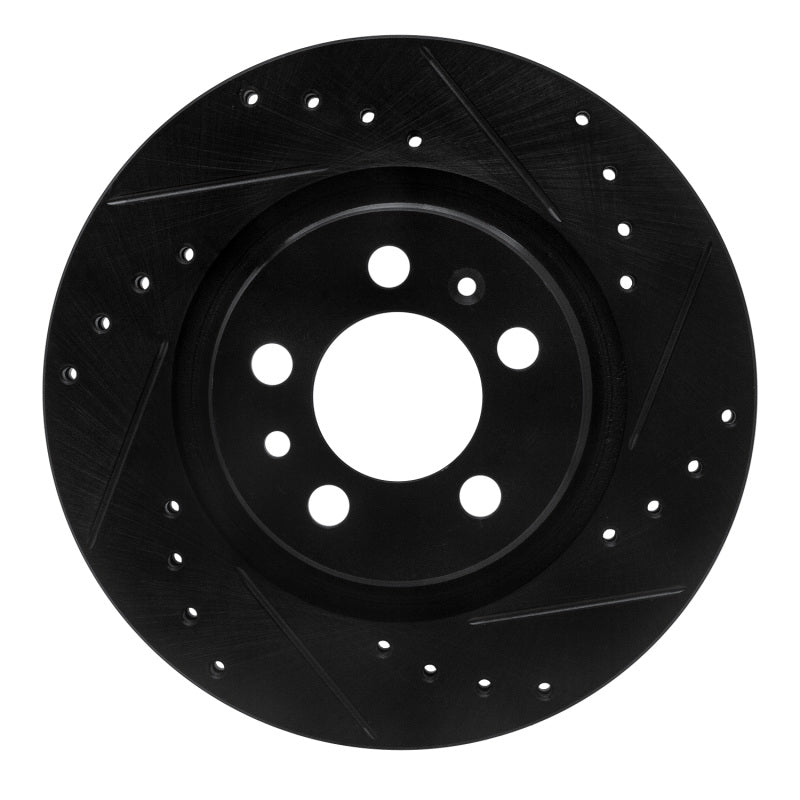R1 Concepts R1 98-15 Volkswagen Beetle Front Right Drilled & Slotted Black Brake Rotor