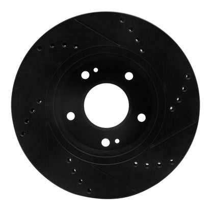 R1 Concepts R1 01-05 Hyundai Santa Fe Front Left Drilled & Slotted Black Brake Rotor