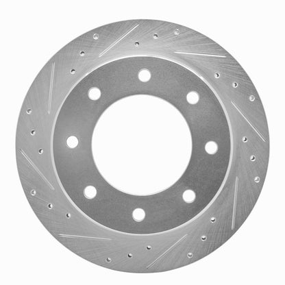 R1 Concepts R1 00-11 Cadillac DTS Rear Left Drilled & Slotted Silver Brake Rotor