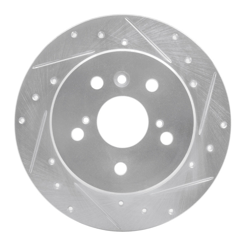 R1 Concepts R1 00-04 Toyota Avalon Rear Right Drilled & Slotted Silver Brake Rotor