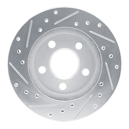 R1 Concepts R1 85-89 Dodge ARIES Front Right Drilled & Slotted Silver Brake Rotor