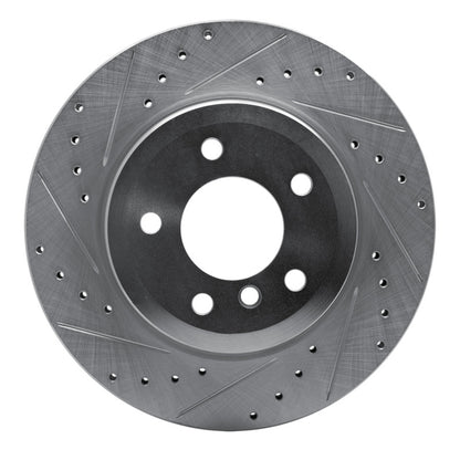 R1 Concepts R1 08-13 BMW 135I Rear Left Drilled & Slotted Silver Brake Rotor