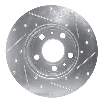 R1 Concepts R1 75-87 Volvo 242 Front Left Drilled & Slotted Silver Brake Rotor