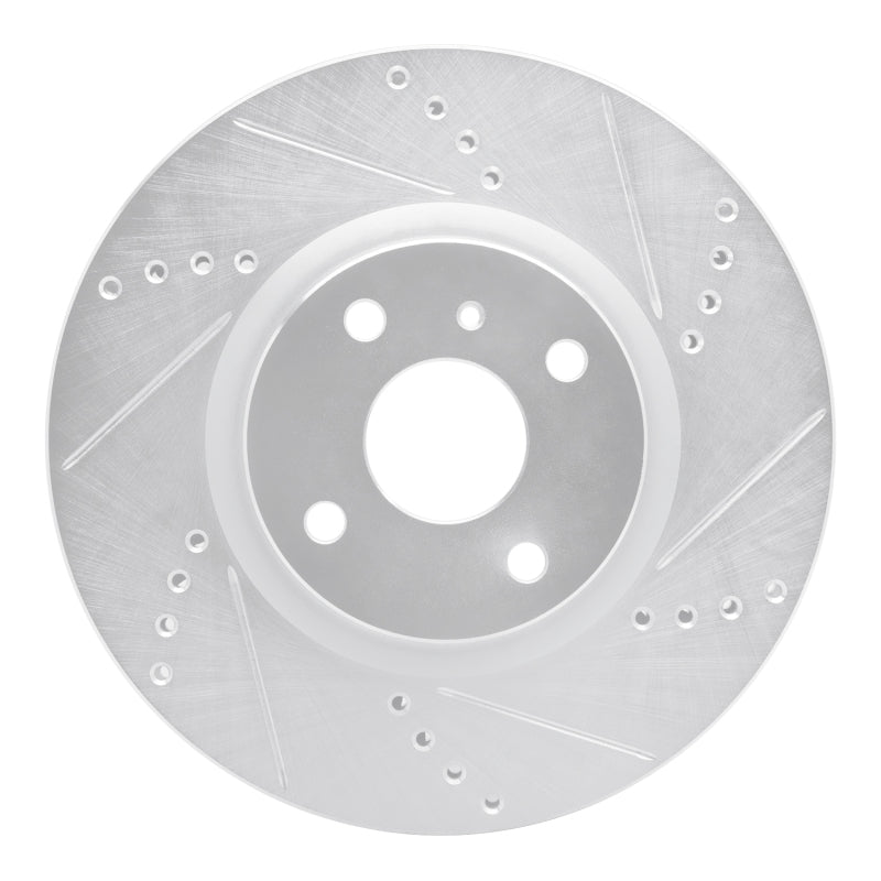 R1 Concepts R1 2016-2025 Fiat 124 Spider Front Right Drilled & Slotted Silver Brake Rotor
