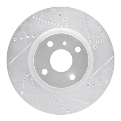 R1 Concepts R1 2016-2025 Fiat 124 Spider Front Right Drilled & Slotted Silver Brake Rotor