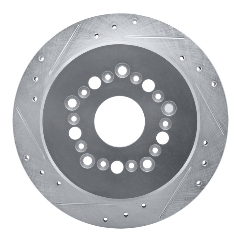 R1 Concepts R1 92-98 Lexus SC300 Rear Left Drilled & Slotted Silver Brake Rotor