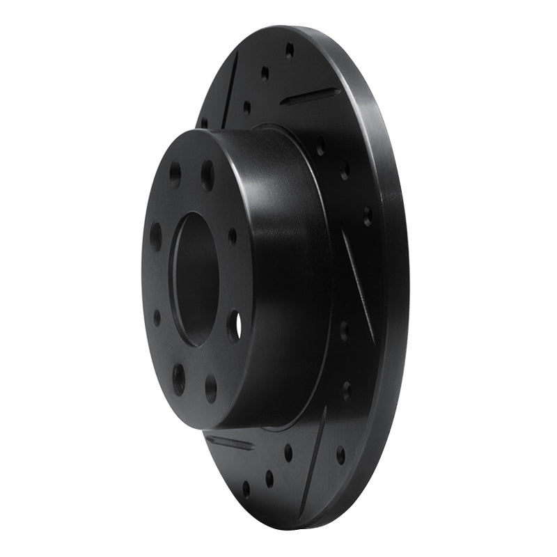 R1 Concepts R1 79-83 Honda Civic Hatchback Front Left Drilled & Slotted Black Brake Rotor
