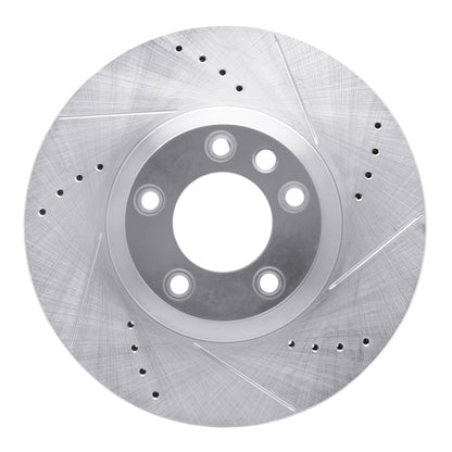 R1 Concepts R1 11-18 Porsche CAYENNE Left Front Drilled & Slotted Silver Brake Rotor