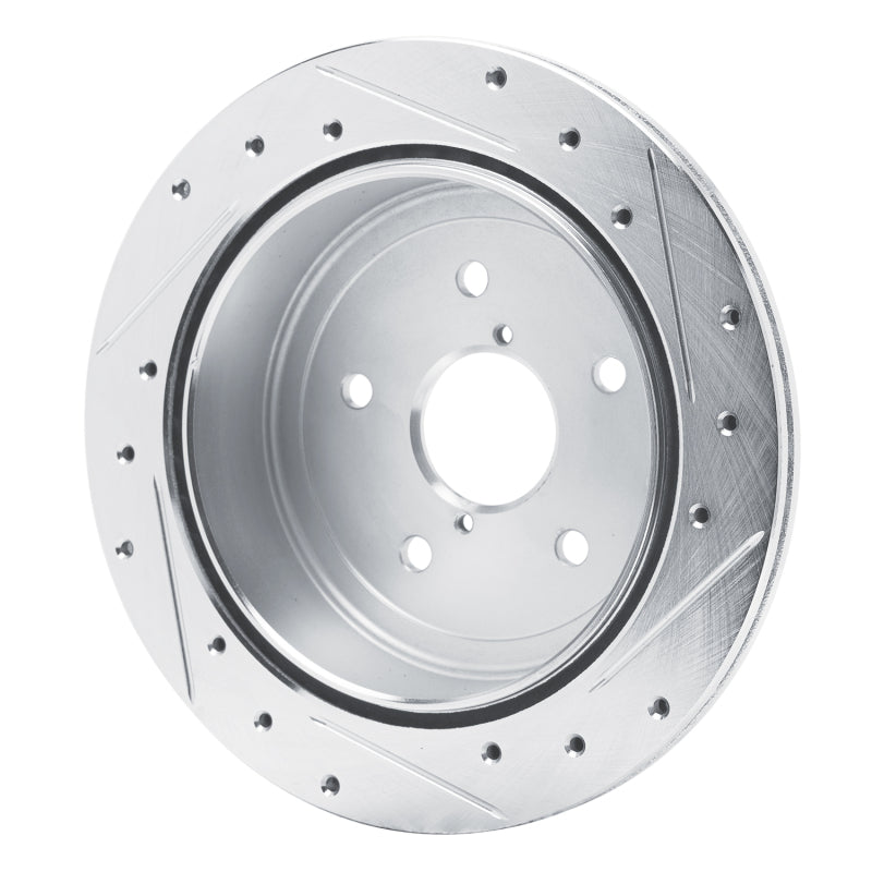 R1 Concepts R1 22-25 Subaru WRX Rear Left Drilled & Slotted Silver Brake Rotor
