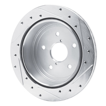 R1 Concepts R1 22-25 Subaru WRX Rear Left Drilled & Slotted Silver Brake Rotor