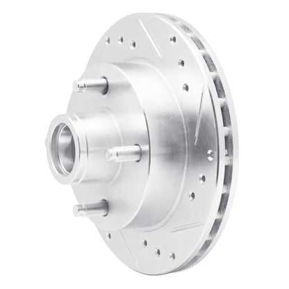 R1 Concepts R1 1974-1980 Ford Pinto Front Right Drilled & Slotted Silver Brake Rotor