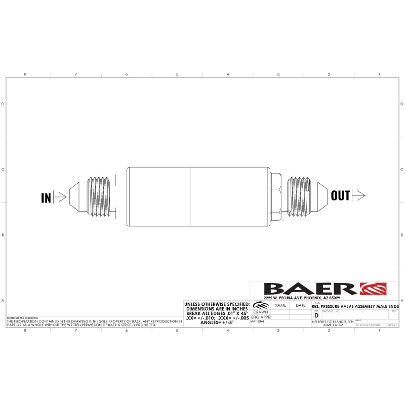 Baer Brakes Residual Valve - 2LB, -3AN Fittings