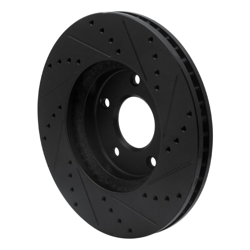R1 Concepts R1 02-17 Infiniti M45 Front Left Drilled & Slotted Black Brake Rotor