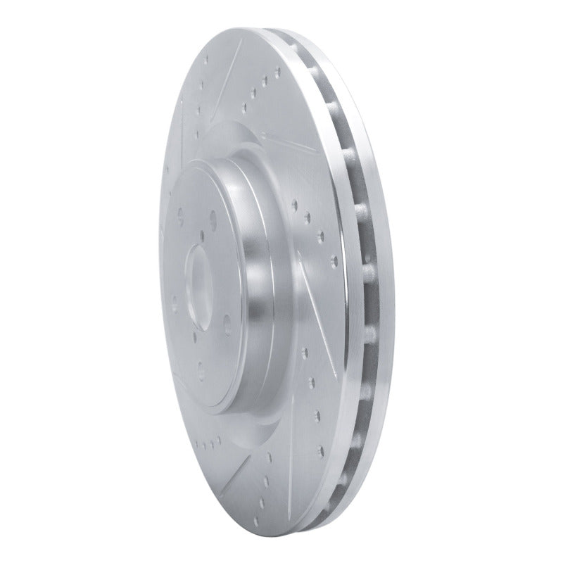 R1 Concepts R1 18-25 Subaru WRX STI Front Left Drilled & Slotted Silver Brake Rotor
